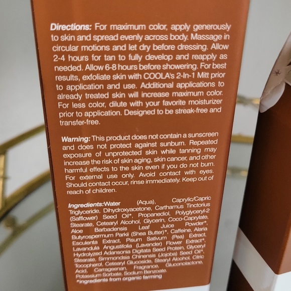 ✨️HP✨️NIB COOLA Sunless Tan Firming Lotion and COOLA Tan Applicator Mitt - Picture 6 of 9